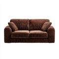 Canapé 2 places marron en velours côtelé de polyester 180 x 90 x 82 cm