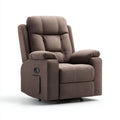 Fauteuil relax inclinable manuel marron en polyester avec repose-pieds 90 x 95 x 103 cm