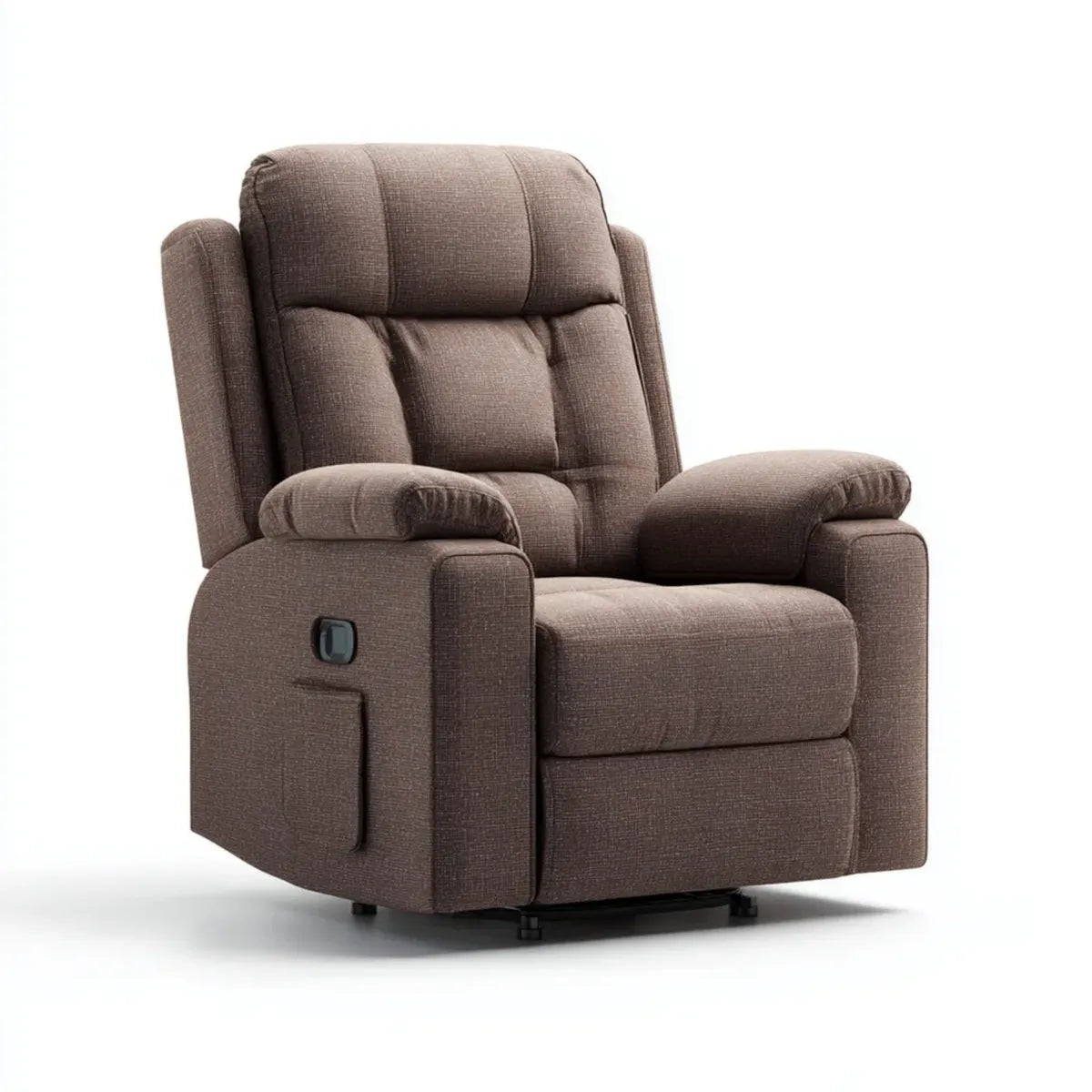 Fauteuil relax inclinable manuel marron en polyester avec repose-pieds 90 x 95 x 103 cm