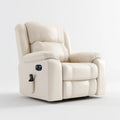 Fauteuil de massage inclinable électrique beige en cuir synthétique PU 90 x 95 x 105 cm