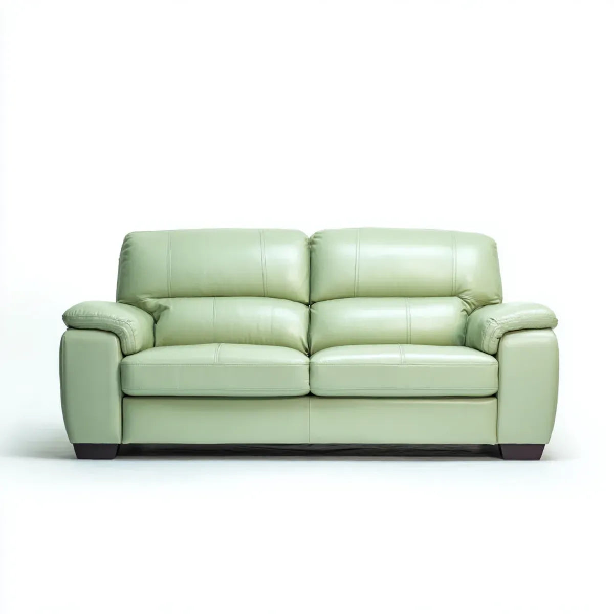 Canapé 2 places vert clair en similicuir PU 160 x 90 x 88 cm forme droite